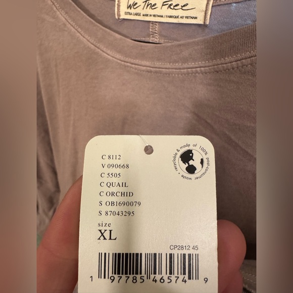 NWT Free People We the Free Nina Tee - quail orchid purple grey - XL - Picture 8 of 8